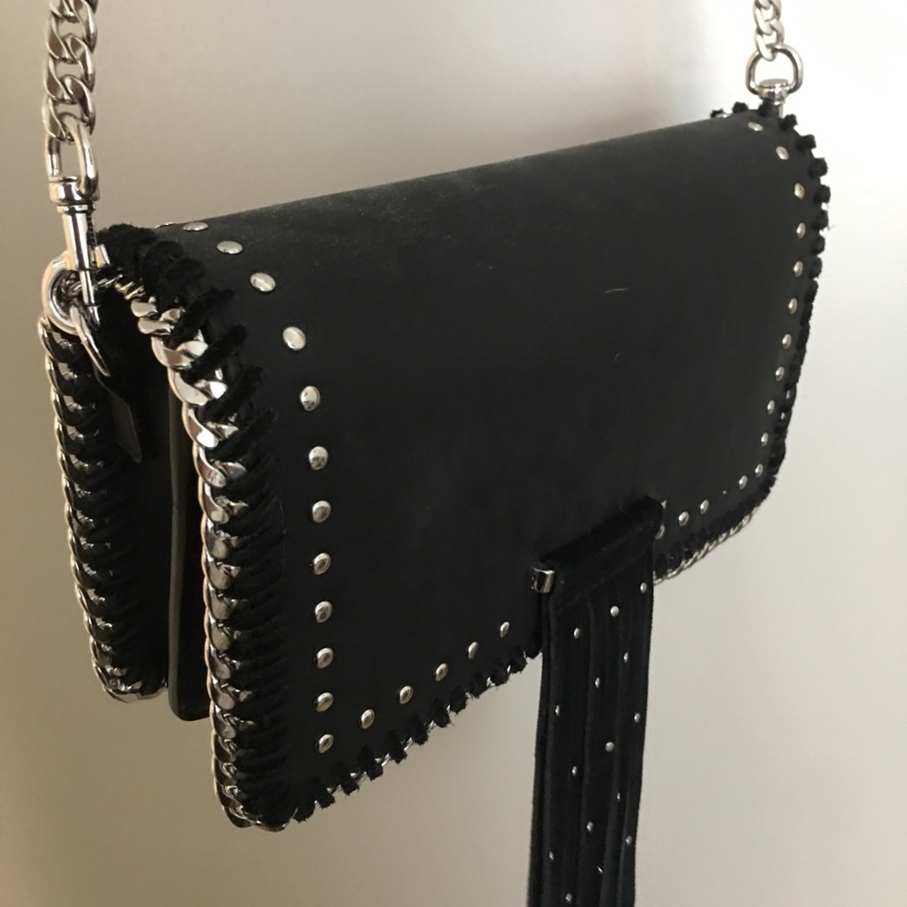 ANNA SUI shoulder mini bag with fringe detail